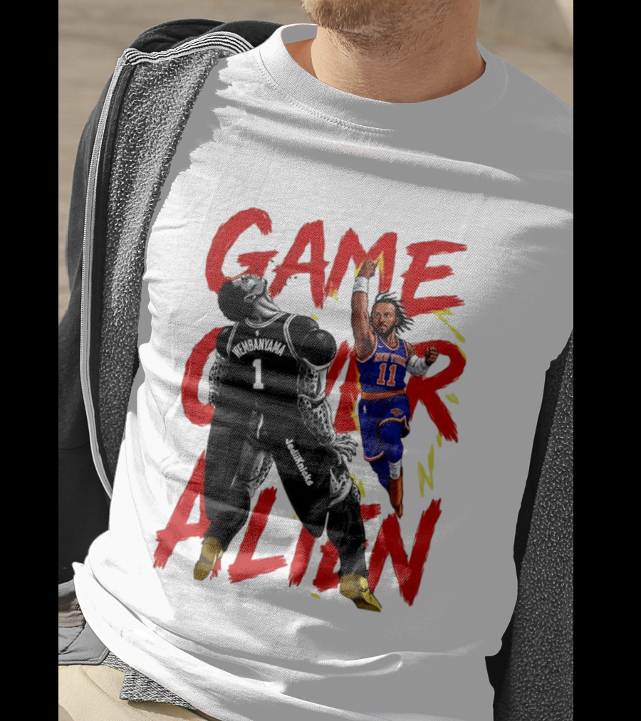 Game Over Alien Wembanyama Vs Jalen Gohan Brunson Knicks T-Shirt