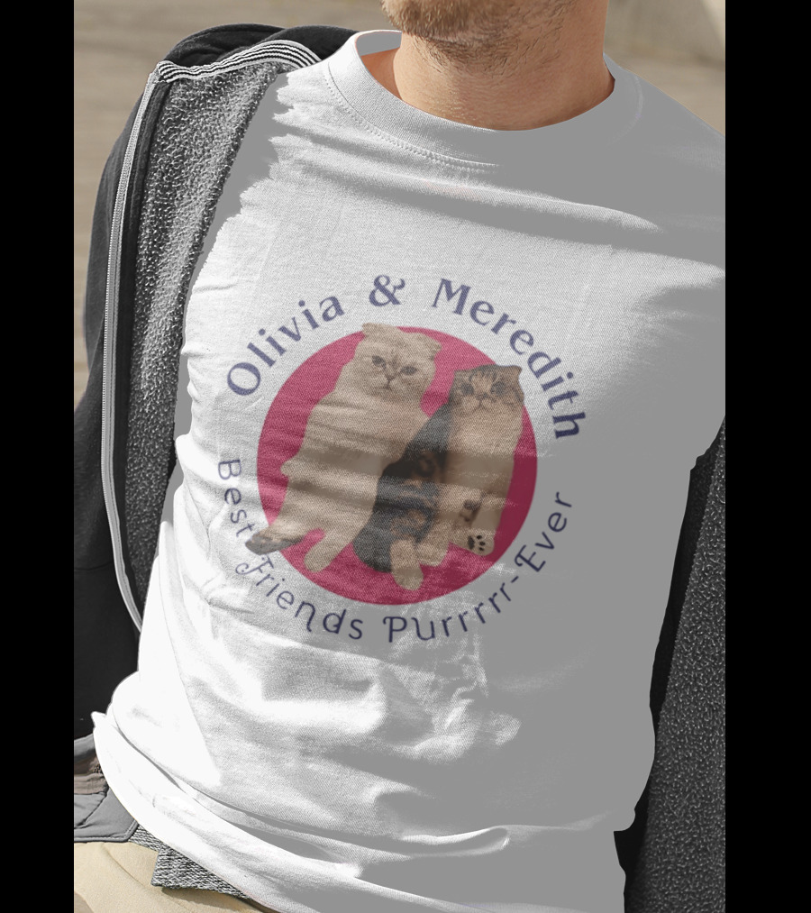 Olivia And Meredith Best Friends Purrrrr Ever Scottish Fold Cat T-Shirt