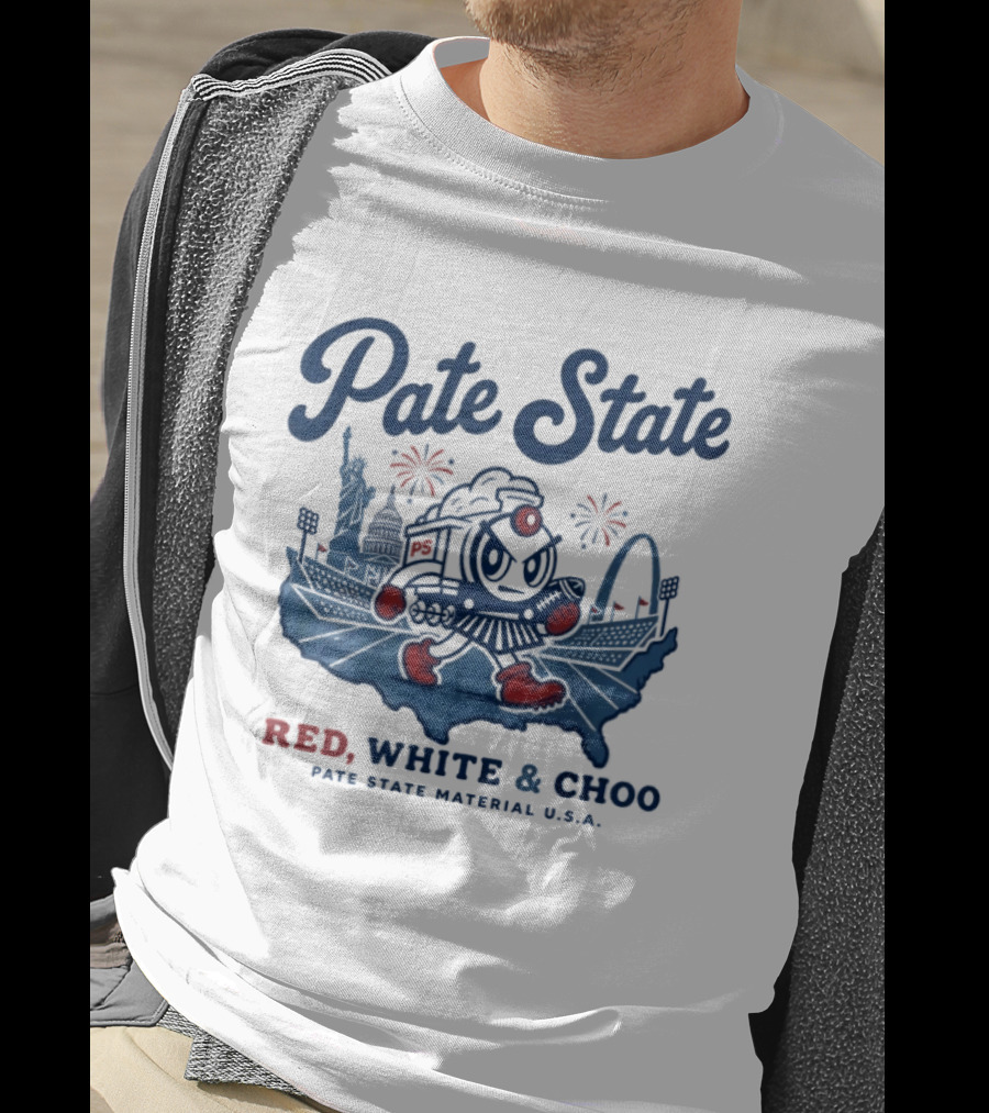 Pate State Red White And Choo USA Fireworks Statue Of Liberty Arch T-Shirt