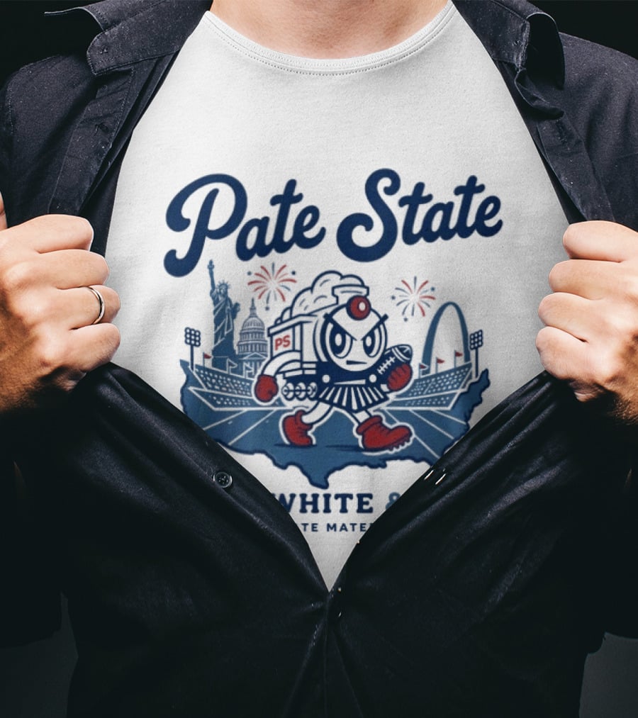 Pate State Red White And Choo USA Fireworks Statue Of Liberty Arch T-Shirt