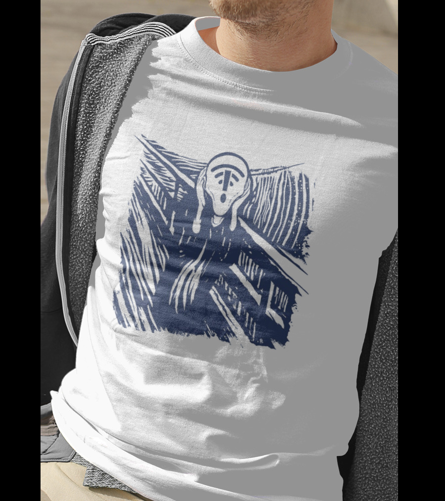 The Scream WiFi Connection Signal Error Loss Iconic Expression T-Shirt