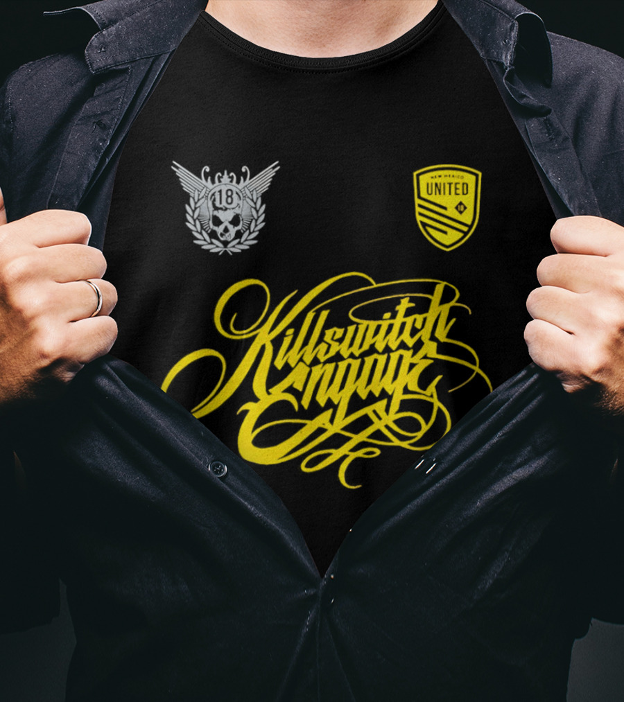New Mexico United Killswitch Engage Collaboration Crest And Script T-Shirt