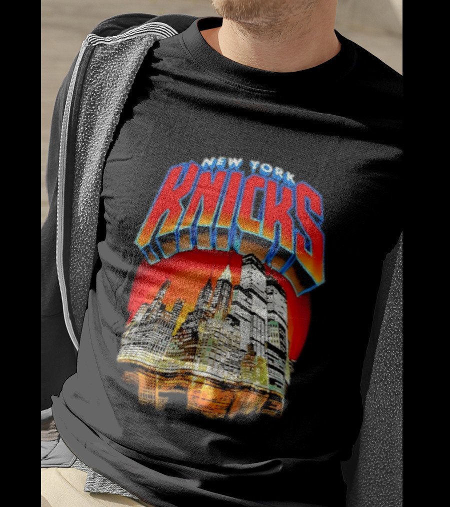 New York Knicks City Skyline Nightscape T-Shirt