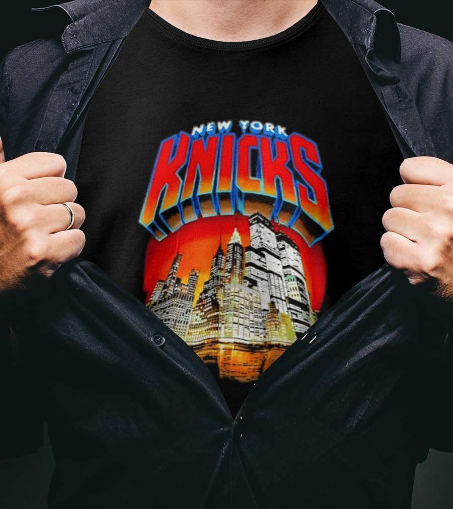 New York Knicks City Skyline Nightscape T-Shirt