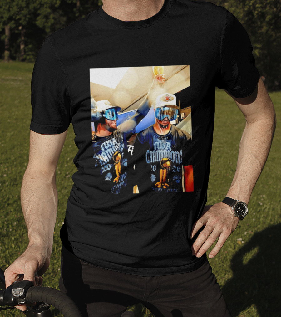 NBA Champions Celebration Jalen Brunson Josh Hart 2026 T-Shirt