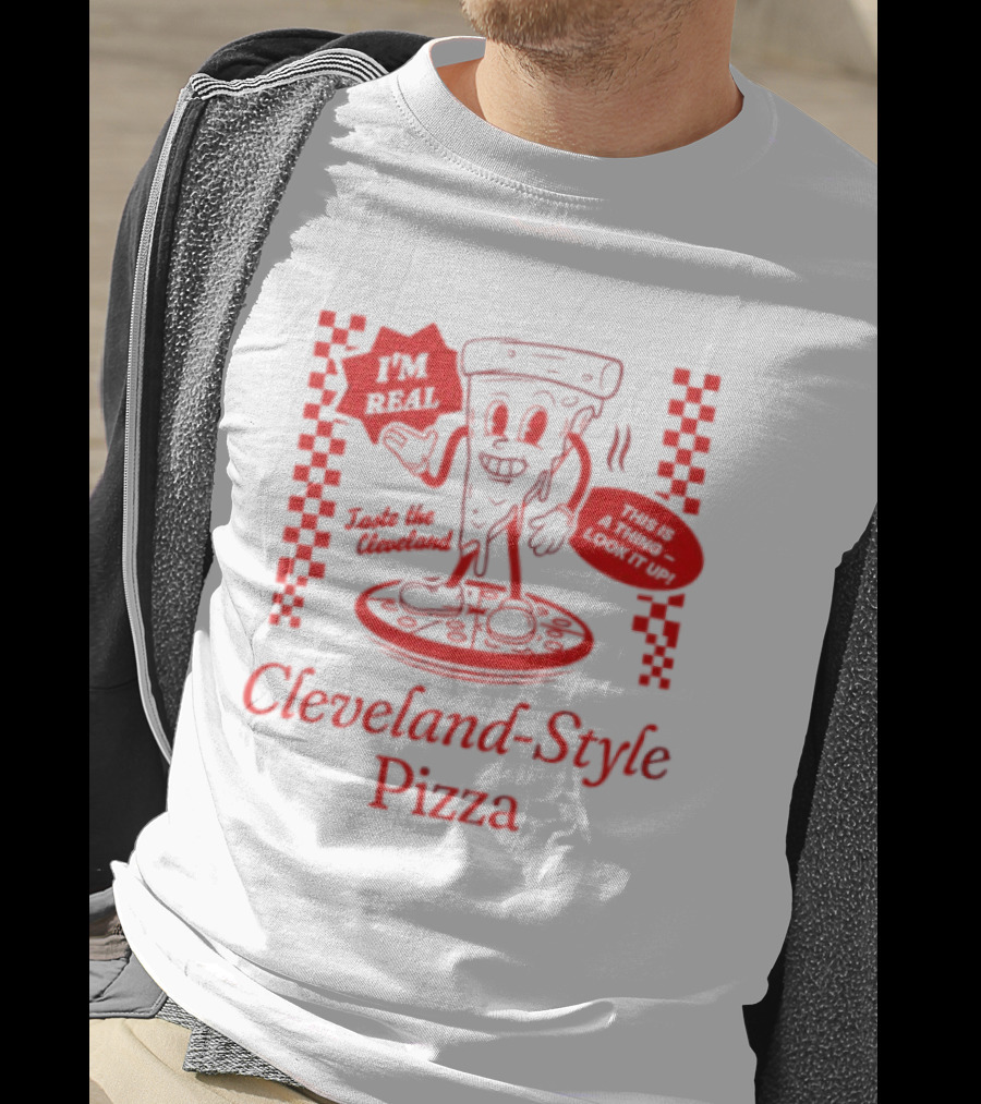 Cleveland Style Pizza I'm Hot Retro Football T-Shirt