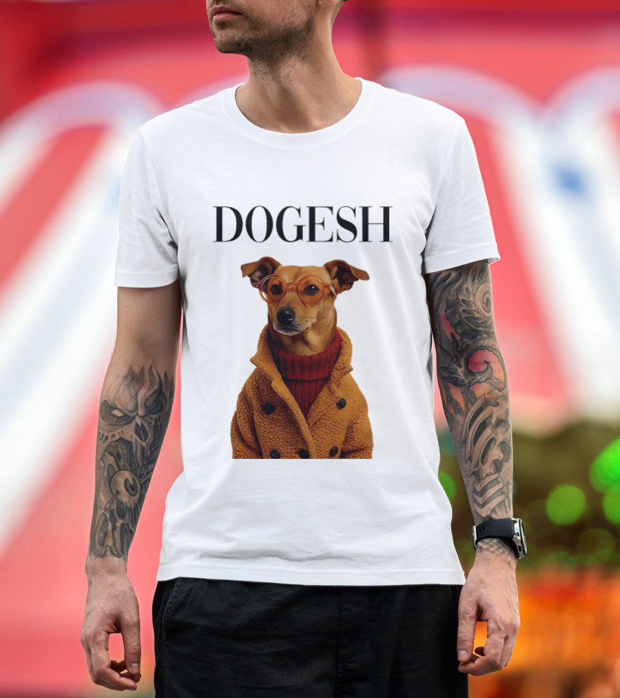 Dogesh Dapper Greyhound In Glasses And Coat T-Shirt