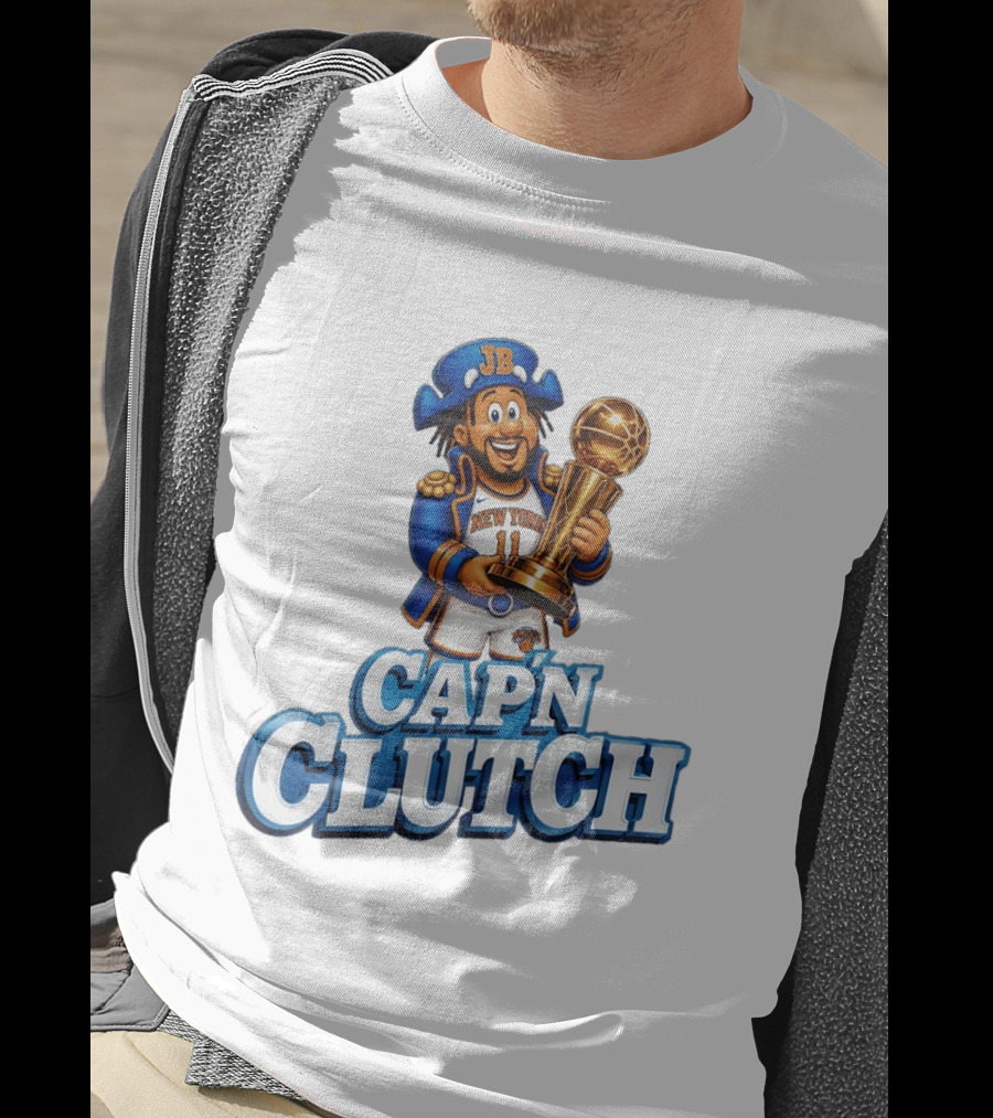 Jalen Brunson Capn Clutch New York Knicks Cartoon MVP T-Shirt