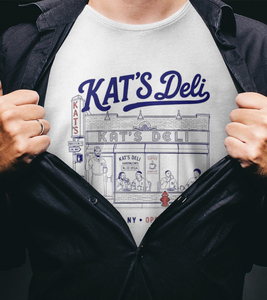 KAT'S Deli Karl Anthony Towns New York Knicks Basketball Manhattan NY Open After Tip Off T-Shirt
