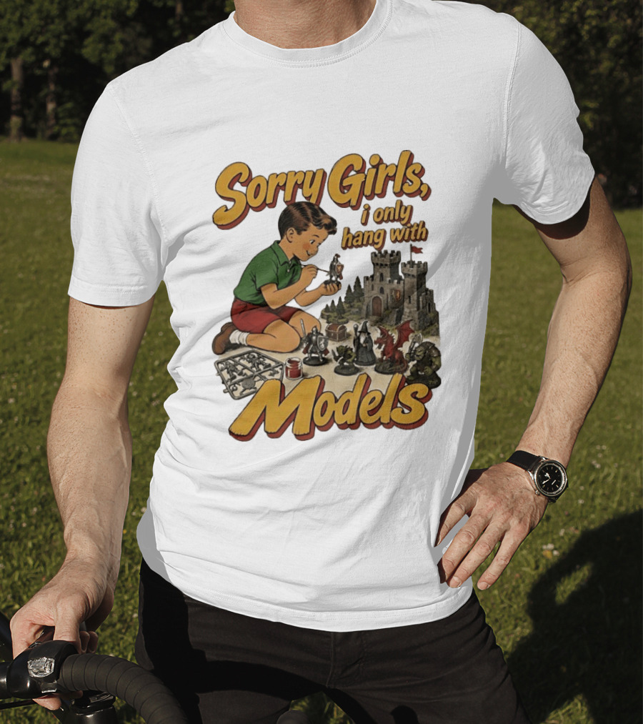 Sorry Girls I Only Hang With Models Kids Playing Figures T-Shirt