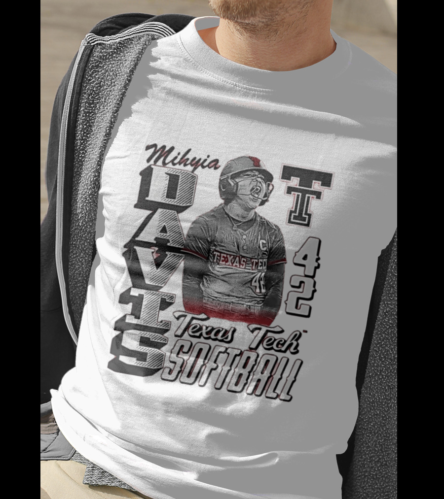 Mihyia Davis Texas Tech Softball Number 42 T-Shirt