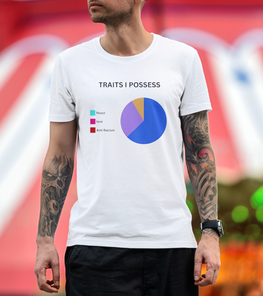 TRAITS I POSSESS Peace Love Anti Racism Chart T-Shirt
