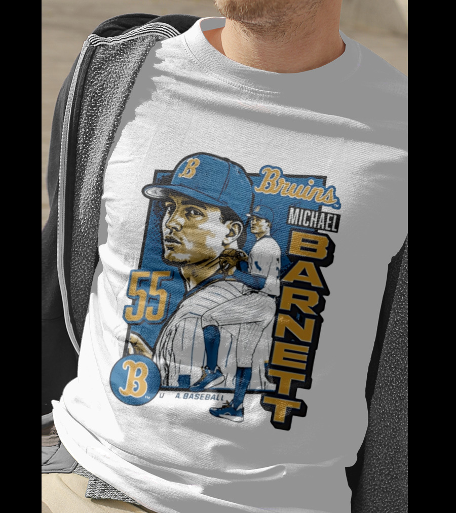 UCLA Bruins Michael Barnett 55 Baseball Pitcher T-Shirt