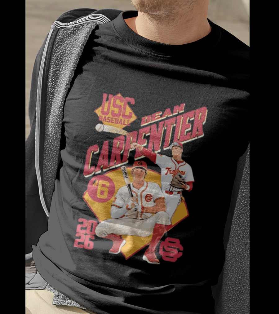 USC Baseball Dean Carpentier Trojans Number 6 2026 T-Shirt