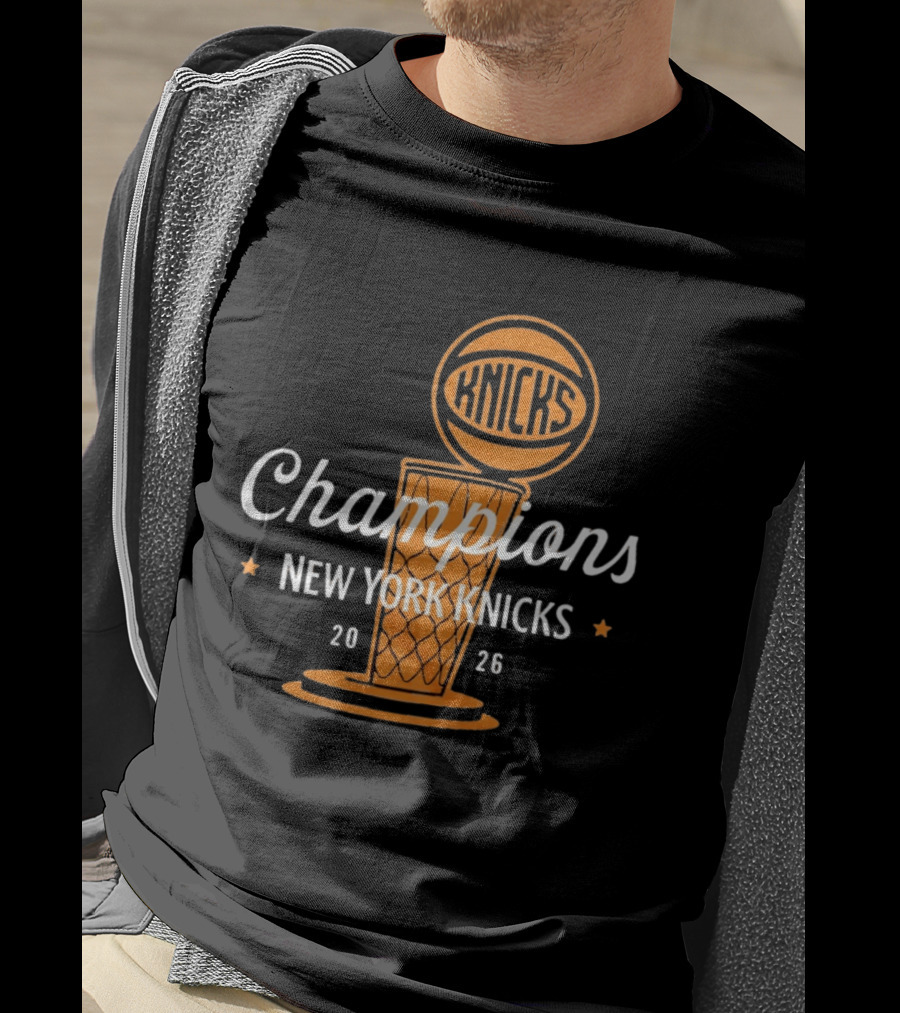 New York Knicks Champions 2026 Victory Basketball Knicks T-Shirt