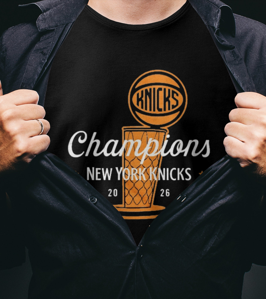 New York Knicks Champions 2026 Victory Basketball Knicks T-Shirt