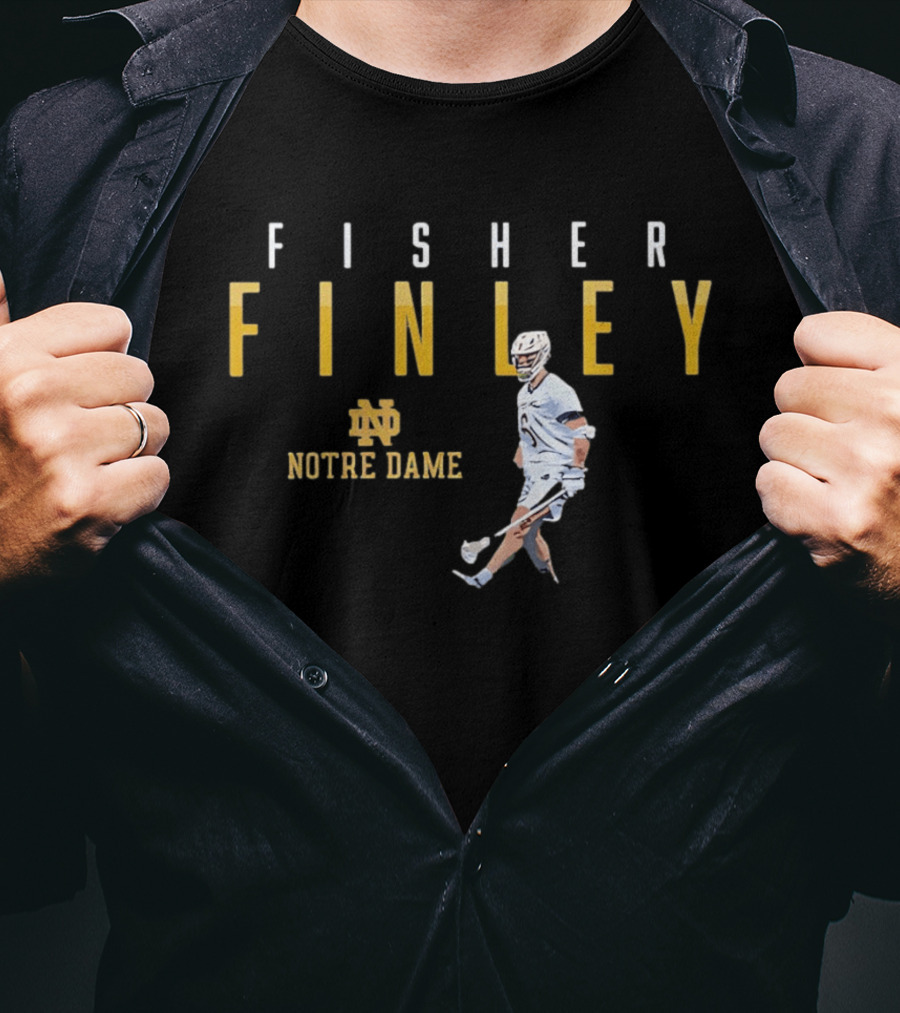 Notre Dame Lacrosse Fisher Finley Player Action T-Shirt