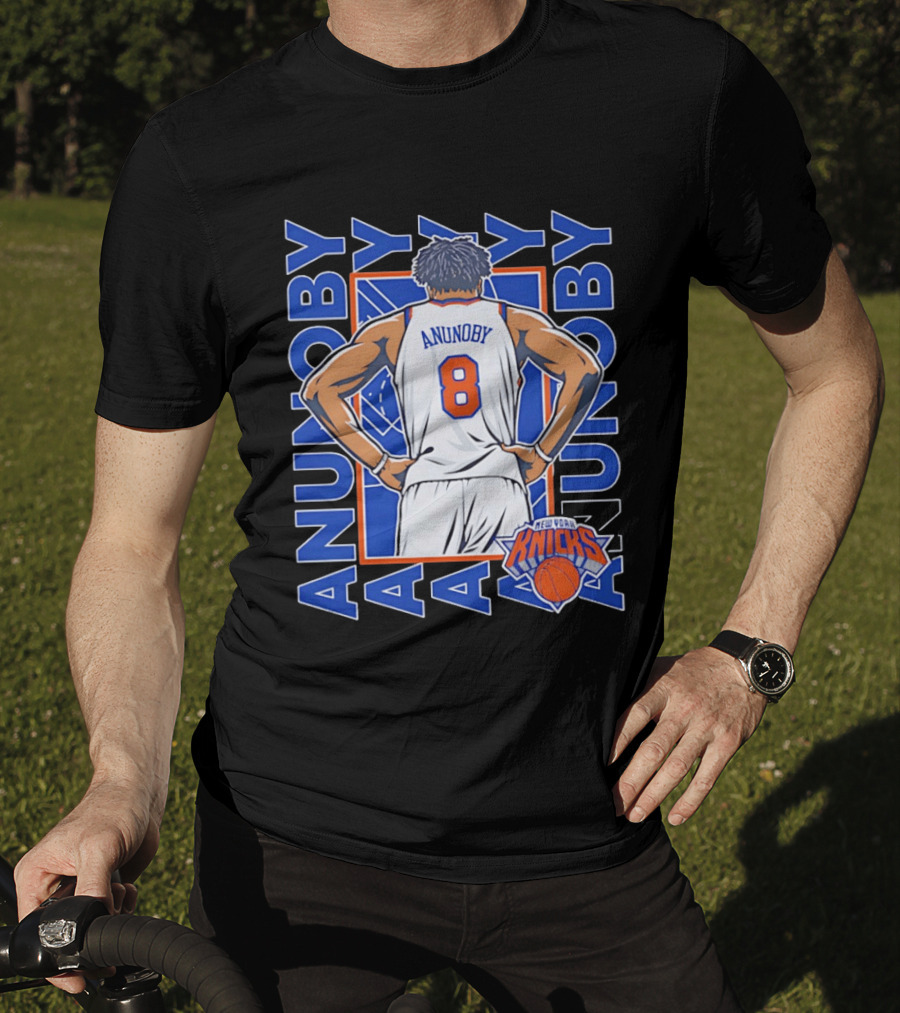 OG Anunoby Number 8 New York Knicks Basketball Icon Repeat T-Shirt