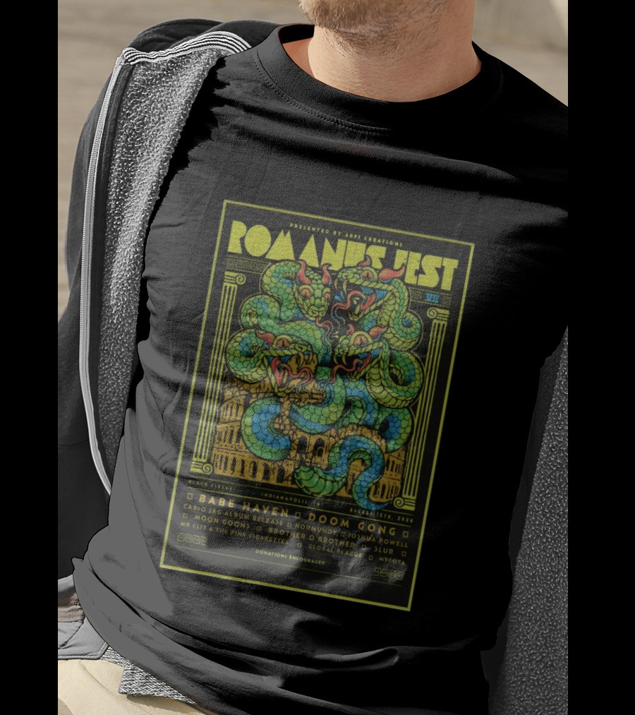 Romanus Fest VII August 15 2026 Indianapolis Black Circle Featuring Babe Haven Doom Gong T-Shirt