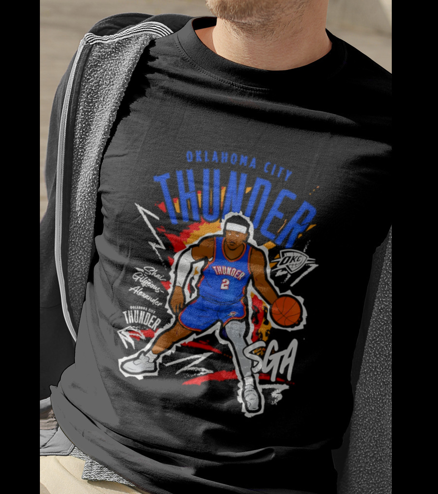 Oklahoma City Thunder Shai Gilgeous Alexander SGA Player Number Two Basketball T-Shirt