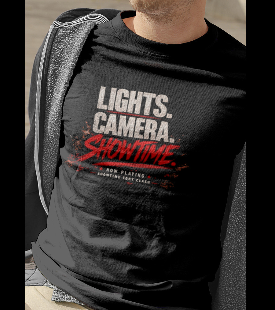 Lights Camera Showtime Now Playing Showtime Tony Clash T-Shirt