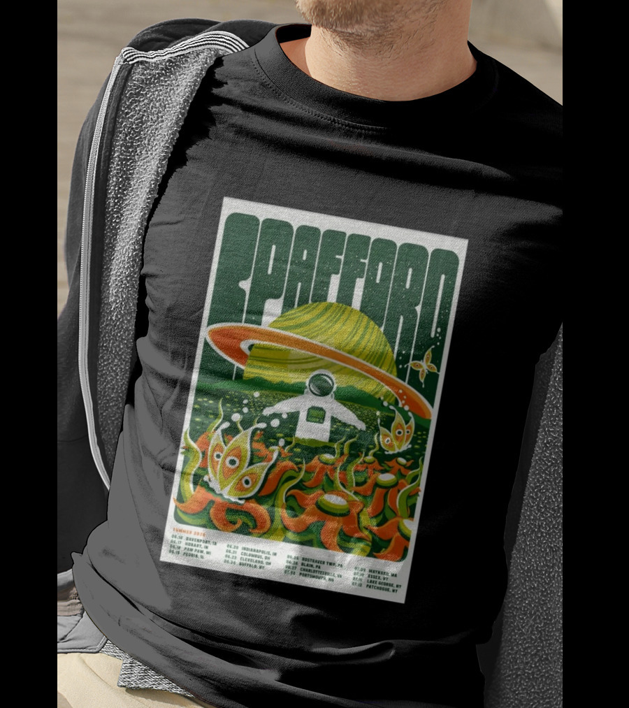 Spafford Summer 2026 Tour Space Astronaut And Alien Flowers T-Shirt