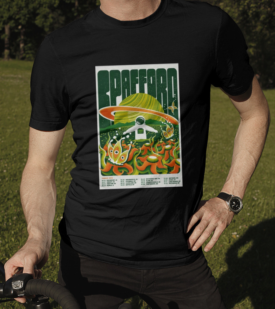 Spafford Summer 2026 Tour Space Astronaut And Alien Flowers T-Shirt