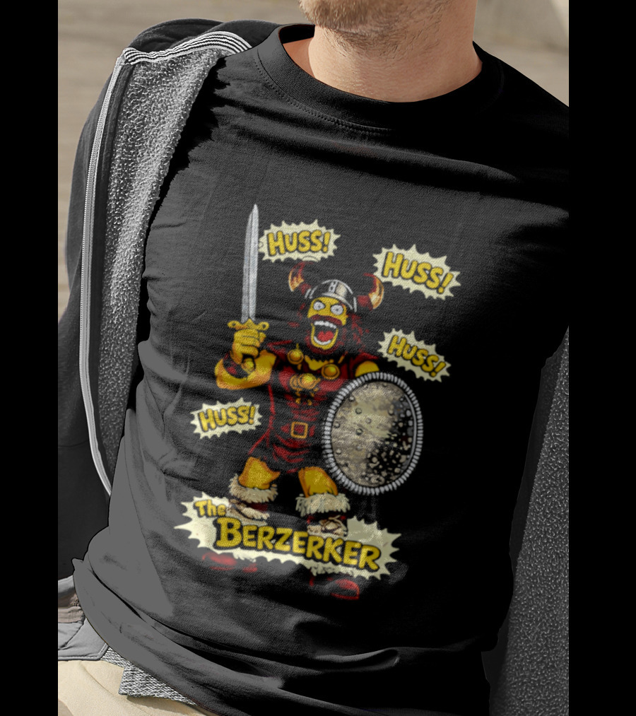 The Berzerker Huss Warrior Viking Berserker With Sword And Shield T-Shirt
