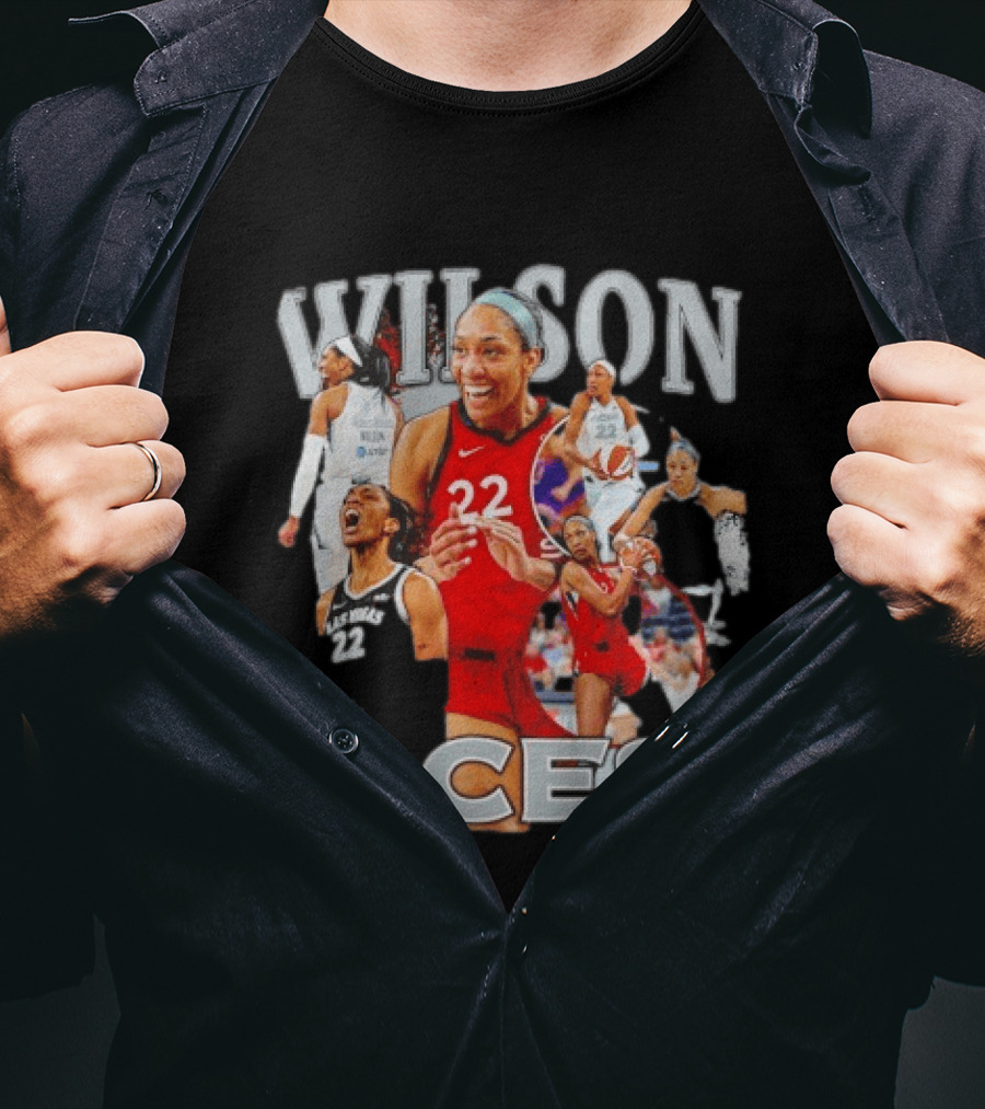 A'ja Wilson Las Vegas Aces Fly With Aces Collage T-Shirt