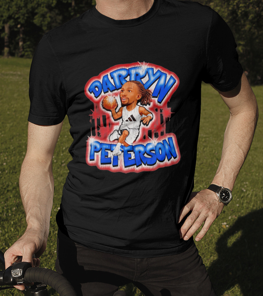 Darryn Peterson Kansas Jayhawks Basketball Caricature T-Shirt