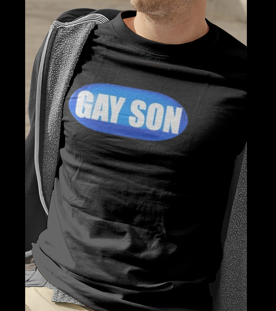 Gay Son Pill Blue Oval T-Shirt
