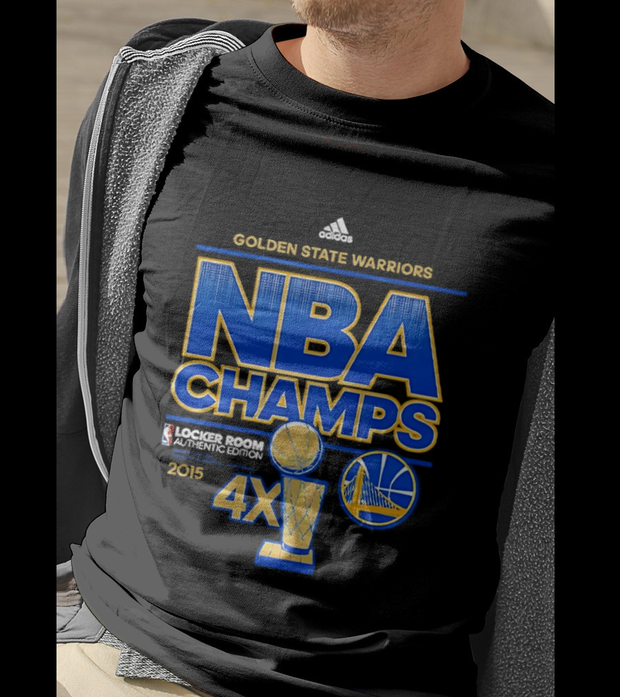 Golden State Warriors NBA Champs 2015 4X Locker Room Authentic Edition T-Shirt