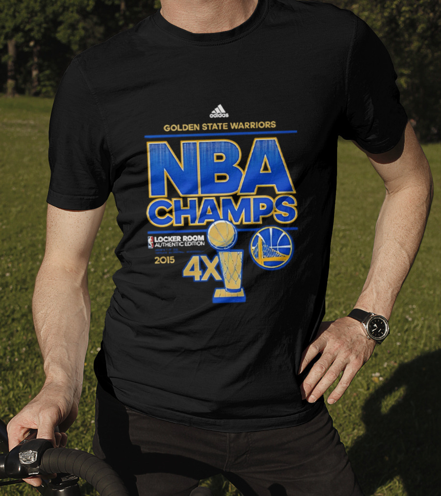Golden State Warriors NBA Champs 2015 4X Locker Room Authentic Edition T-Shirt