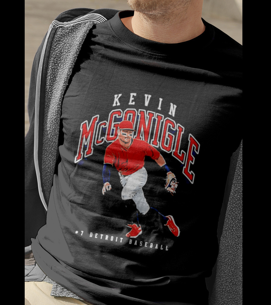 Kevin McGonigle Red Jersey Detroit Baseball #7 Collegiate T-Shirt