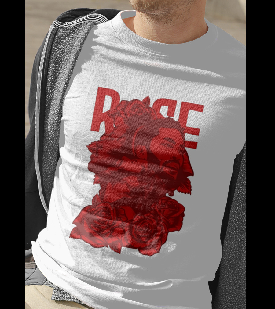 Derrick Rose Red Rose Portrait With Decorative Roses T-Shirt