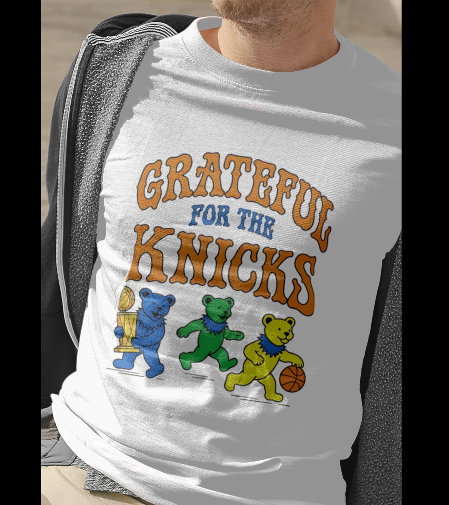 Grateful Dead New York Knicks Bears Basketball Trophy T-Shirt