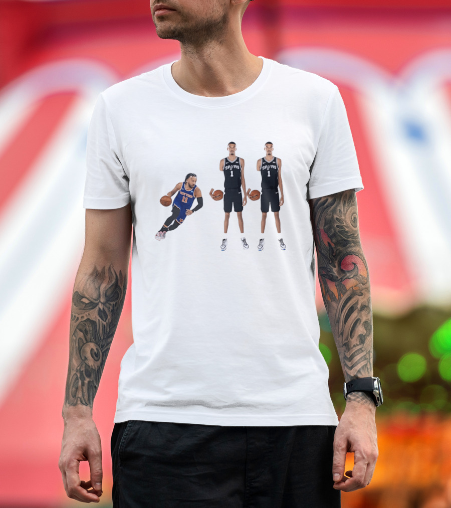 Jalen Brunson NY Knicks Vs Victor Wembanyama San Antonio Spurs Matchup NBA Basketball 9.11 T-Shirt