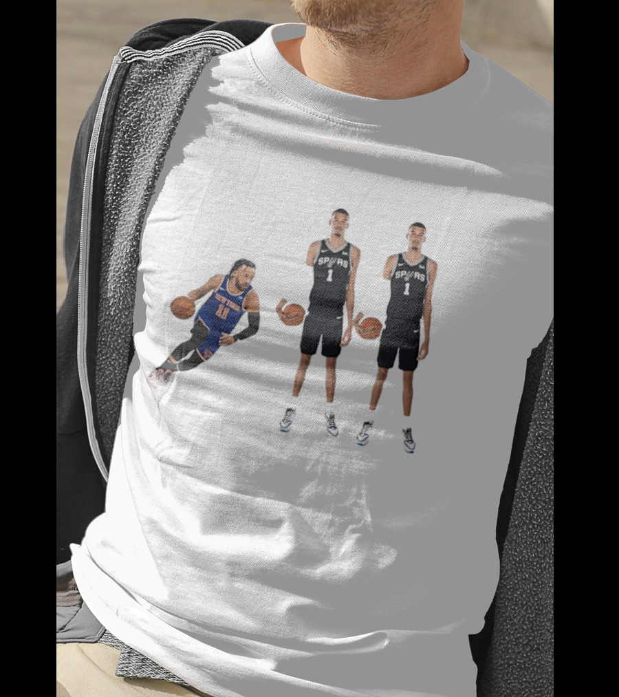 Jalen Brunson NY Knicks Vs Victor Wembanyama San Antonio Spurs Matchup NBA Basketball 9.11 T-Shirt
