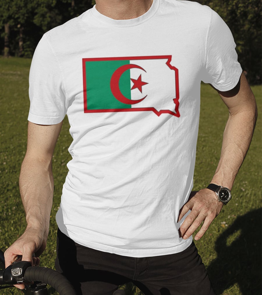 Lawrence Of Algeria Flag State Outline With Crescent And Star T-Shirt