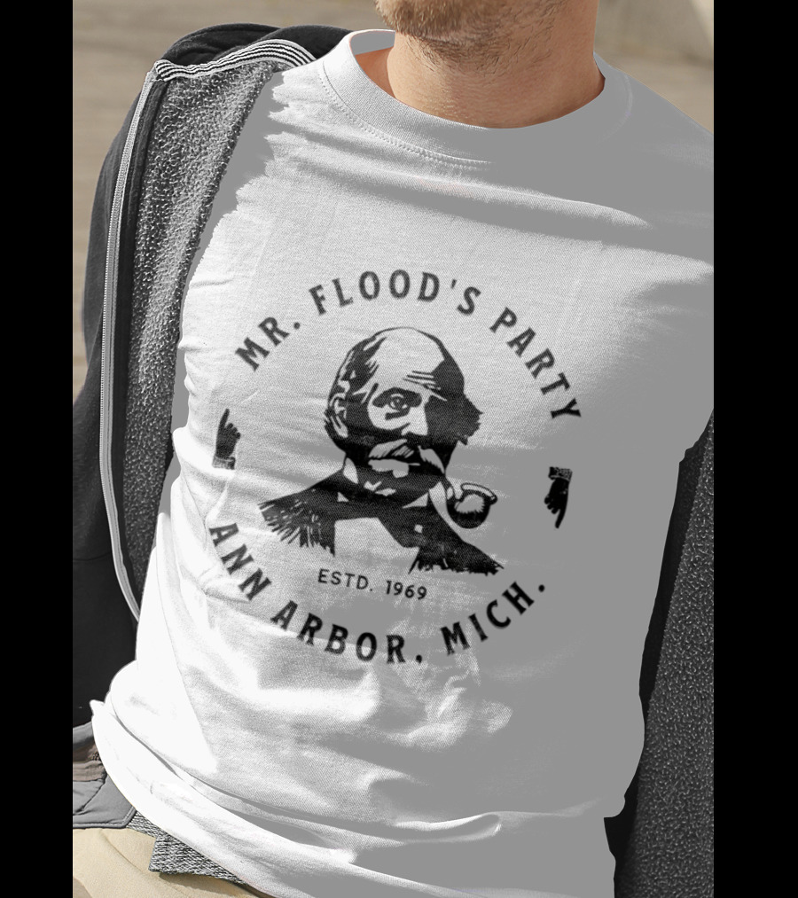 Mr. Flood's Party Ann Arbor Michigan Est. 1969 Retro Pipe T-Shirt