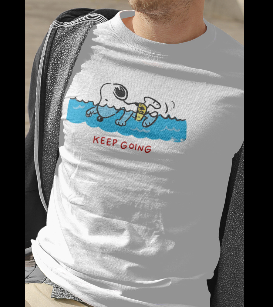 Peanuts Snoopy Swimming Keep Going Inspirational Motivation T-Shirt