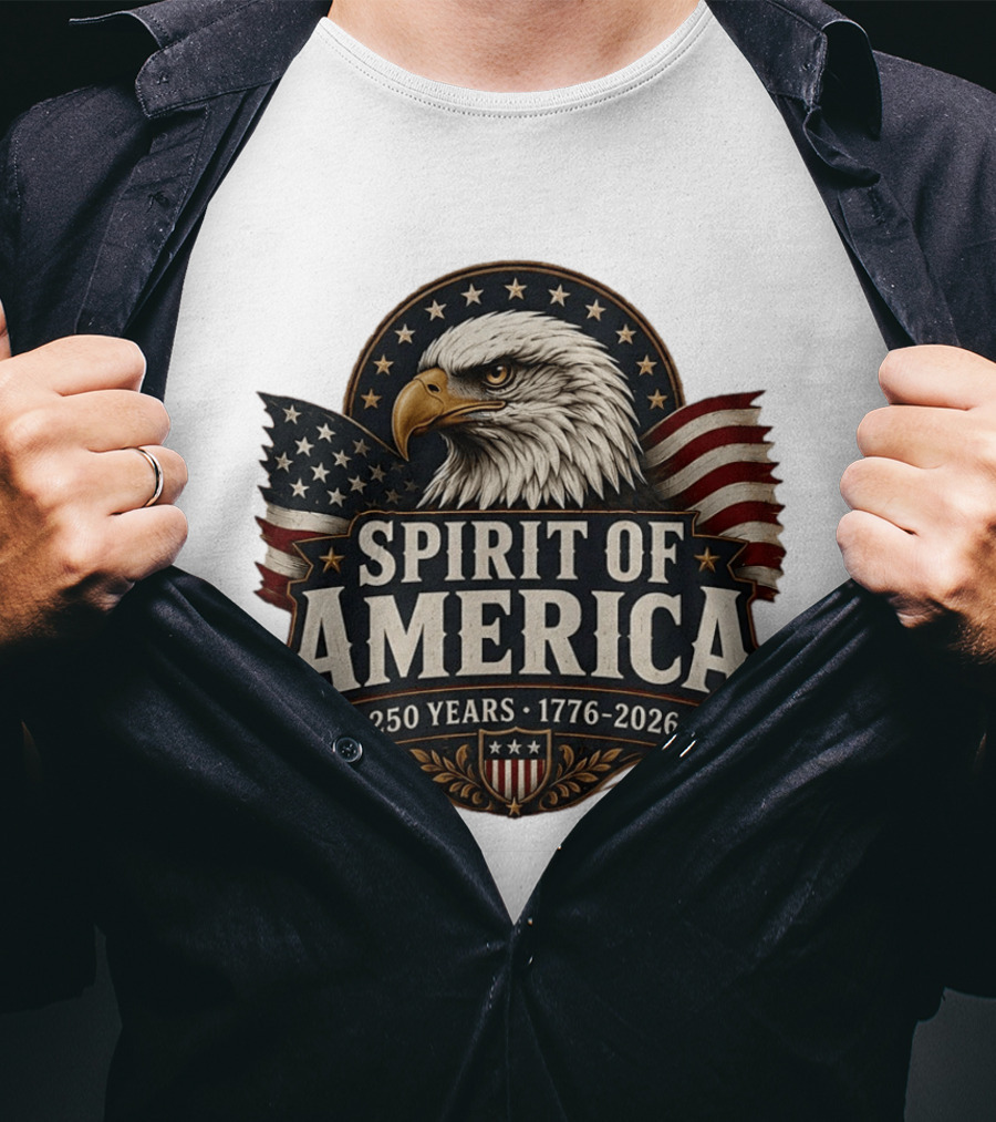 Spirit Of America Bald Eagle 250 Years 1776 2026 T-Shirt