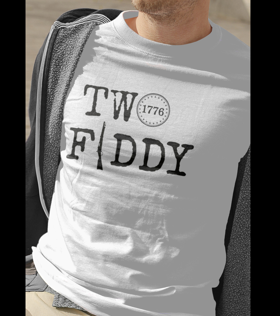 Two Fiddy 1776 Rifle Stars Independence Celebration T-Shirt