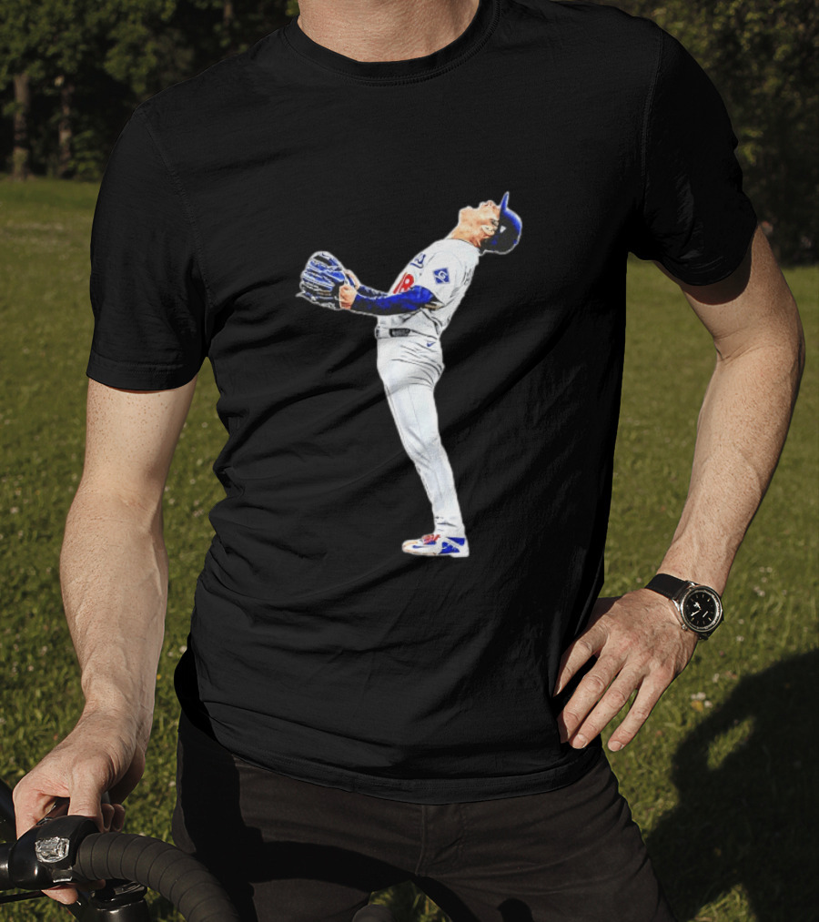 Yamamoto Yoshinobu Los Angeles Dodgers Baseball Player Celebration Pose T-Shirt