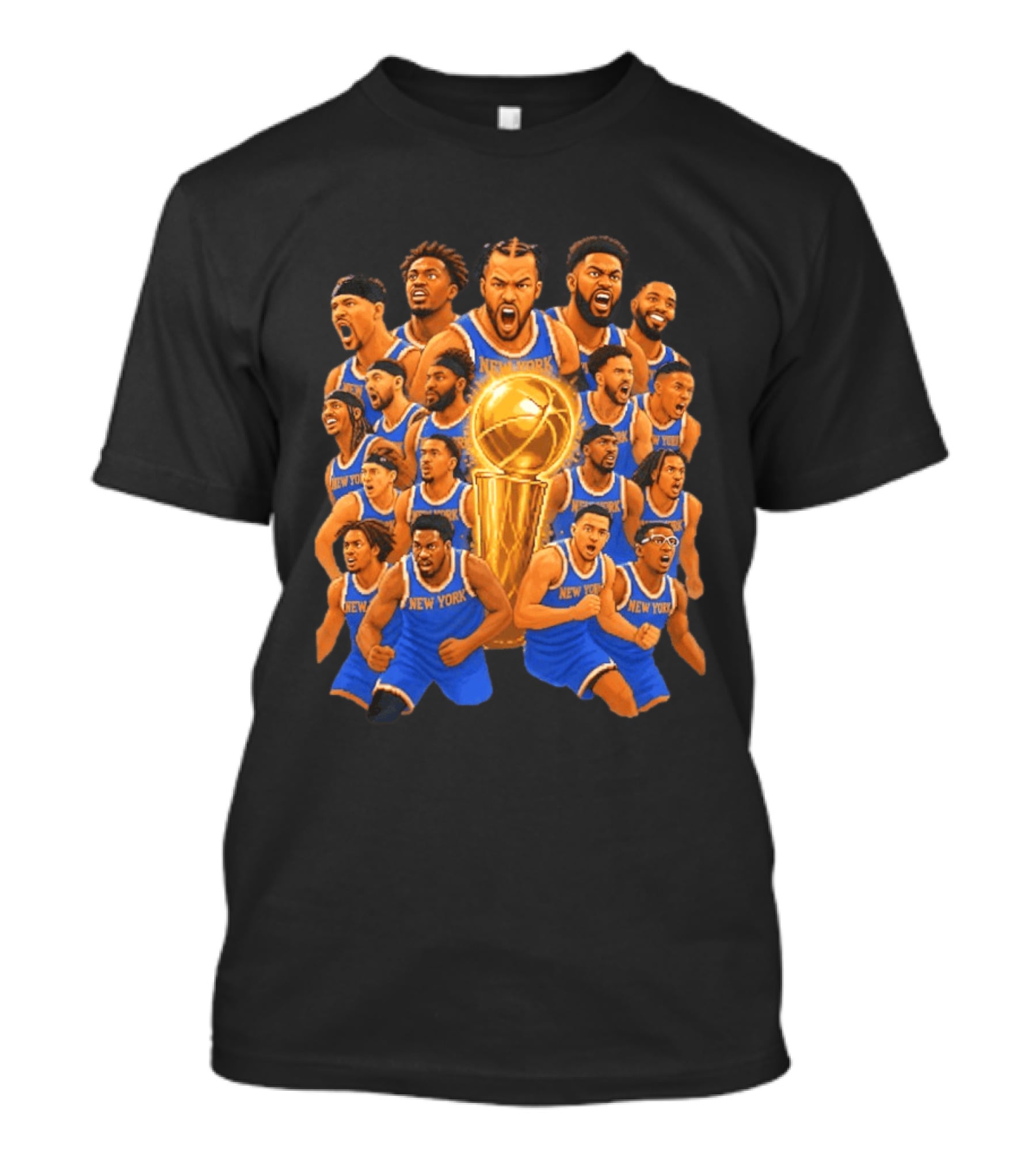 New York Knicks NBA Champions 2026 Players And Trophy Celebration T-Shirt