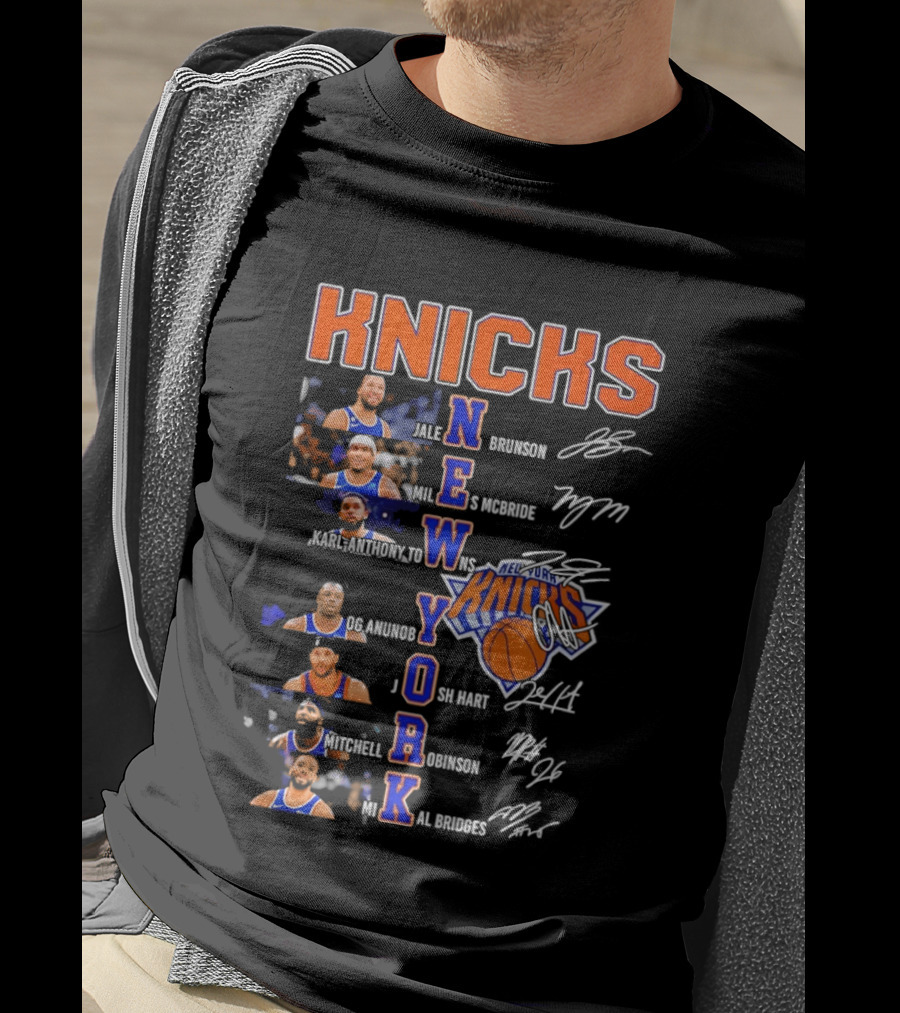 Knicks New York Brunson Robinson Hartenstein Randle Barrett Rose Quickley Hart Bridges T-Shirt