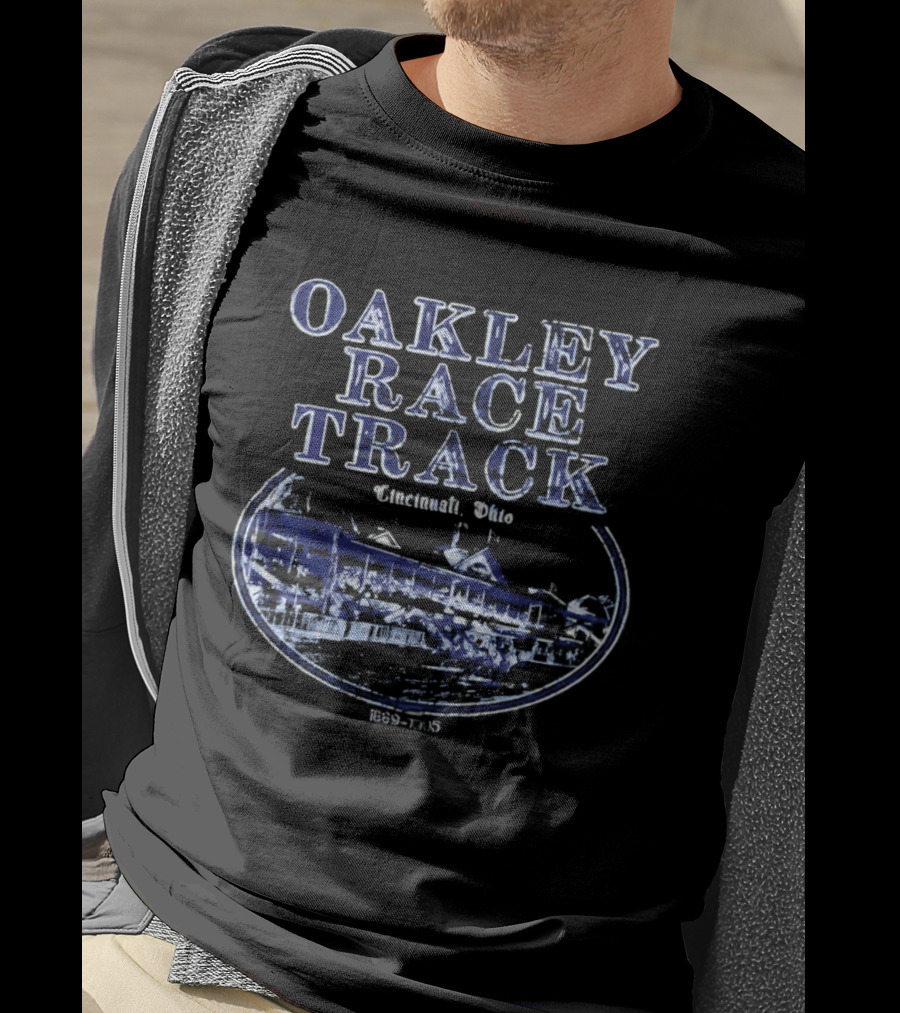 Oakley Race Track Cincinnati Ohio 1875 Horse Racing Vintage Scene T-Shirt