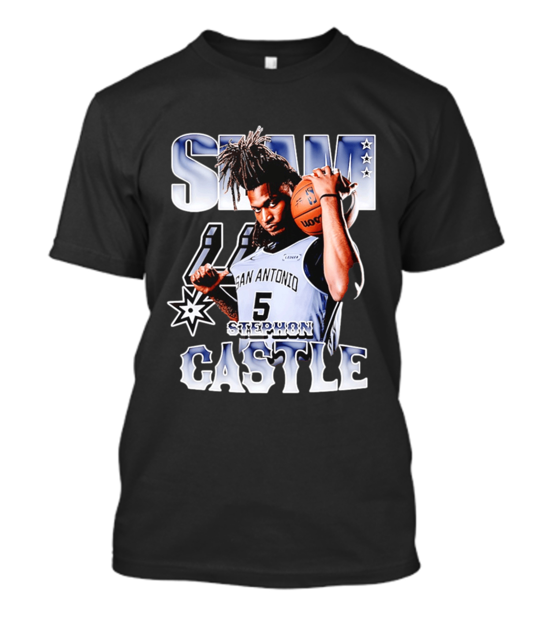 San Antonio Spurs Stephon Castle SLAM Basketball Star T-Shirt