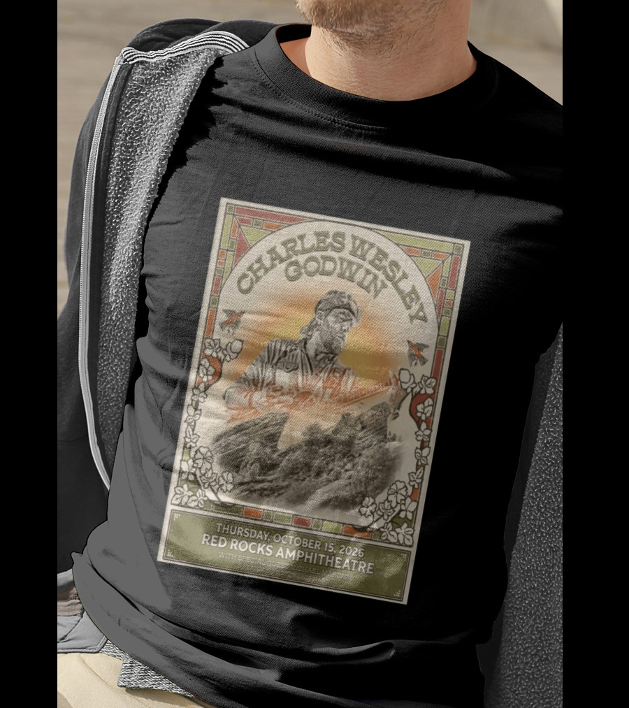 Charles Wesley Godwin Red Rocks Amphitheatre Concert October 15 2026 Featuring Special Guest Michael Marcagi T-Shirt