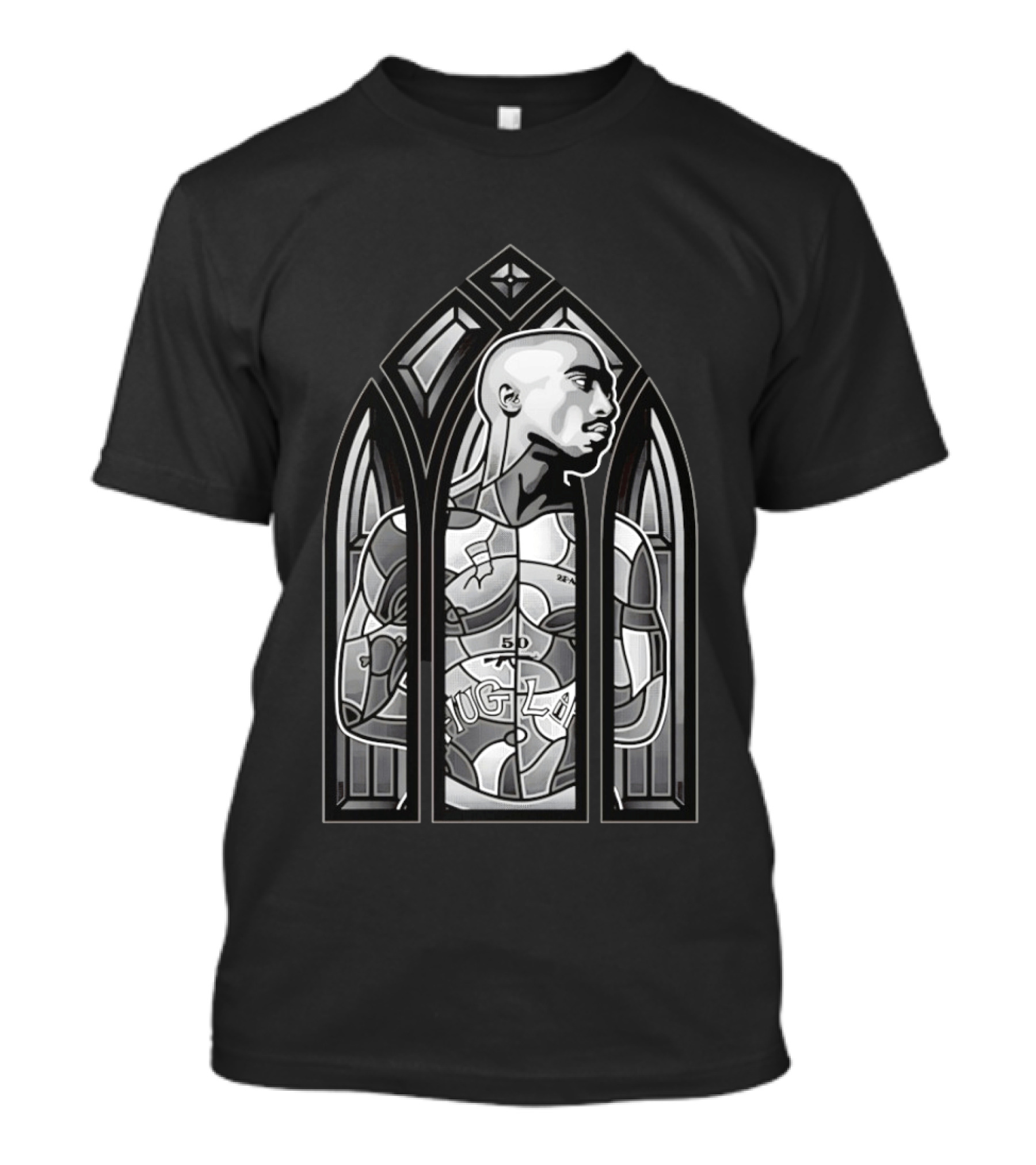 Tupac Shakur Thug Life Stained Glass Window 2Pac T-Shirt